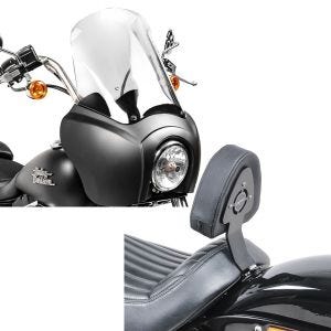 Set: Lampenmaske MG5 für Harley Softail Street Bob 18-20 Lampen Verkleidung matt-klar Craftride + Fahrer Sissybar für Harley Davidson Softail Street Bob 18-21 Fahrer Rückenlehne Craftride_1
