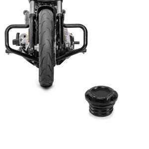 Set: Motorrad Sturzbügel Craftride Mustache Harley Davidson Softail 18-21 in schwarz + Tankdeckel Harley Davidson Softail Street Bob 18-21 CNC1 Craftride schwarz_1