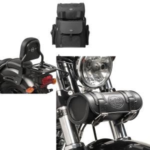 Set: Sissybar XS3 + Hecktasche für Honda Rebel 500 17-21 mit Gepäckträger Craftride + Werkzeugtasche Honda Rebel 500 Craftride Elgin schwarz_1
