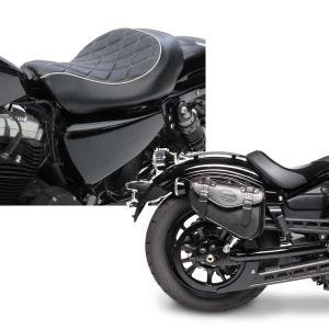 Set: Solo Sitz für Harley Sportster Forty-Eight 48 10-20 Craftride SR4 Sitzbank + Satteltasche Harley Sportster Forty-Eight 48 Craftride Arizona 3Ltr rechts in schwarz_1