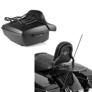 Set: Topcase King OLM für Harley Street Glide 14-21 Craftride + Sissy Bar CXS Fix für Harley Street Glide 14-21 mit Gepäckträger schwarz Craftride_1