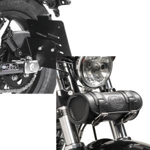 Set: Kennzeichenhalter seitlich für Honda Rebel 500 17-21 schwarz Craftride + Werkzeugtasche Honda Rebel 500 Craftride Elgin schwarz_1
