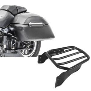 Set: Seitenkoffer Set Harley Fat Boy Special / Lo Craftride K3 33Ltr in schwarz + Gepäckträger für Harley-Davidson Softail 06-17 schwarz Craftride_1