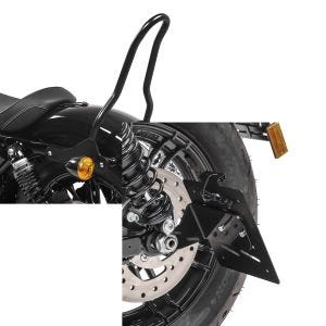 Set: Sissybar für Harley Sportster Forty-Eight 48 10-20 Craftride Tampa S schwarz + Kennzeichenhalter seitlich S für Harley Sportster Forty-Eight 48 10-20 schwarz Craftride_1