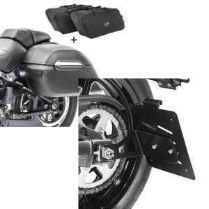 Set: Set Seitenkoffer + Innentaschen für Kawasaki Vulcan S/ Café Craftride K3 + Kennzeichenhalter seitlich M für Kawasaki Vulcan S / Café 15-21 schwarz Craftride_1