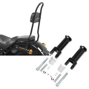 Set: Sissybar für Harley Davidson Softail Street Bob 18-21 Craftride SRL schwarz + Sozius Fussrasten-Halter für Harley Davidson Softail Street Bob 18-21 Craftride schwarz_1