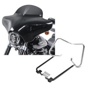 Set: Batwing Verkleidung BD8 für Harley Davidson Road King / Classic Craftride + Kofferträger für Harley Davidson Road King 97-08 Schutzbügel chrom Craftride_1