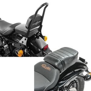 Set: Sissybar Harley Sportster Forty-Eight 48 10-20 Craftride Fast Rider-M schwarz + Sozius Sitz mit Polsterung für Harley Sportster Forty-Eight 48/ 883 Iron Craftride_1