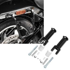 Set: Satteltaschenhalter für Harley Davidson Softail 18-21 Abstandshalter re-li Craftride + Sozius Fussrasten-Halter für Harley Davidson Softail Standard 20-21 Craftride schwarz_1