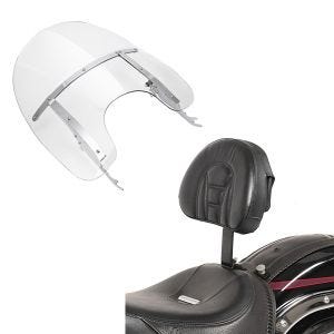 Set: Windschild Abnehmbar für Harley Fat Boy 00-17 Craftride + Fahrer Rückenlehne Tech für Harley Fat Boy 07-17 Craftride_1