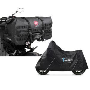 Set: Hecktasche für KTM 790 / 390 / 125 Duke Bagtecs SX70 70Ltr schwarz + Motorrad Abdeckplane KTM 790 Duke / 390 Duke / 125 Duke Tourtecs L schwarz_1