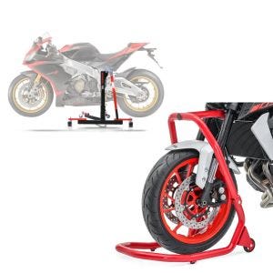 Set: Zentralständer Aprilia RSV4 RR 15-21 Motorradheber ConStands Power-Evo + Montageständer Aprilia RSV4 RR 15-21 Lenkkopfständer V4 ConStands rot_1