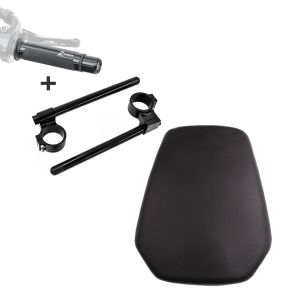 Set: Stummellenker Set für Honda CBR 1000 RR Fireblade / SP Clip On 22mm und Griffe Zaddox S-G1 + Soziussitz für Honda CBR 1000 RR Fireblade 08-16 Beifahrersitz schwarz_1