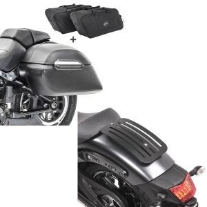 Set: Set Seitenkoffer + Innentaschen für Kawasaki Vulcan S/ Café Craftride K3 + Gepäckträger für Kawasaki Vulcan S / Café 15-21 Solo Rack L1 Gepäckbrücke Craftride_1