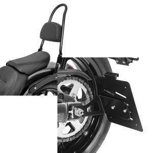 Set: Sissybar Kawasaki Vulcan S / Café 15-21 Craftride Rider-L schwarz + Kennzeichenhalter seitlich M für Kawasaki Vulcan S / Café 15-21 schwarz Craftride_1