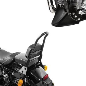 Set: Sissybar Harley Sportster Forty-Eight 48 10-20 Craftride Fast Rider-M schwarz + Bugspoiler für Harley Sportster Forty-Eight 48 10-20 Craftride_1