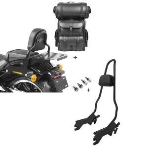 Set: Sissybar + Hecktasche LX für Harley Softail Low Rider / S 18-21 abnehmbar mit Gepäckträger Craftride CSS + Sissybar für Harley Softail Low Rider / S 18-21 Craftride XL mit Docking Kit schwarz_1