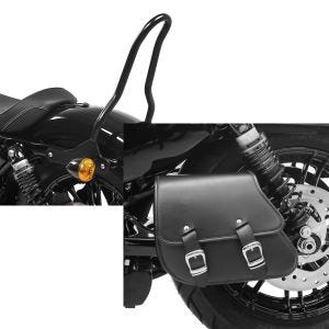 Set: Sissybar für Harley Sportster Forty-Eight 48 10-20 Craftride Tampa S schwarz + Schwingentasche + Halter für Harley Sportster Forty-Eight 48 10-20 Craftride_1