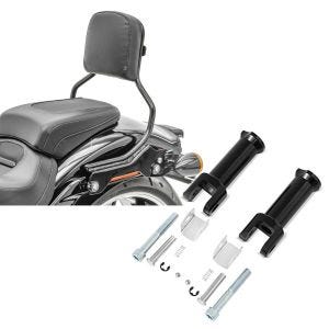 Set: Sissybar für Harley Breakout / 114 18-21 Abnehmbar Craftride R1 schwarz + Sozius Fussrasten-Halter für Harley Davidson Softail 18-21 Craftride schwarz_1