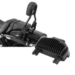Set: Sissybar Harley Davidson Dyna Fat Bob 10-17 Craftride Fast Driver-M schwarz + Spannungsregler für Harley-Davidson Dyna Fat Bob 08-17 Gleichrichter Laderegler Craftride_1