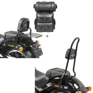 Set: Sissybar + Hecktasche LX für Harley Softail Low Rider / S 18-21 abnehmbar mit Gepäckträger Craftride CSS + Sissybar für Harley Softail Low Rider / S 18-21 Craftride SRL schwarz_1