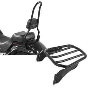 Set: Sissy Bar CSXL Fix für Harley-Davidson Fat Boy Special/ Lo 10-17 schwarz Craftride + Gepäckträger für Harley-Davidson Softail 06-17 schwarz Craftride_1