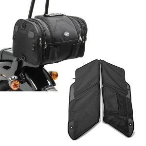 Set: Hecktasche für Harley CVO Street Glide Gepäckrolle Craftride RB1 24-30Ltr + Seitenkoffer Organizer WL für Harley CVO Street Glide 14-21 Satteltaschen Innenwand Craftride schwarz_1