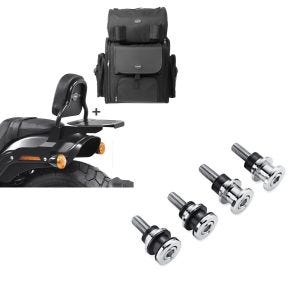 Set: Sissy Bar CSS Fix + Hecktasche XL für Harley Fat Bob / 114 18-21 mit Gepäckträger schwarz Craftride + Anbausatz Docking Hardware Kit für Harley-Davidson Softail 18-21 52300646 Craftride_1