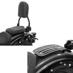 Set: Sissybar Yamaha XV 950 / R 14-20 Craftride Fast Driver-M schwarz + Gepäckträger für Yamaha XV 950 / R 14-20 Solo Rack L1 Gepäckbrücke Craftride_1
