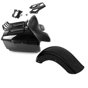 Set: Topcase King NLB für Harley Road Glide Special 15-21 + Anbaukit Craftride + Heckfender II für Harley Road Glide Special 15-21 Kotflügel hinten Craftride schwarz_1