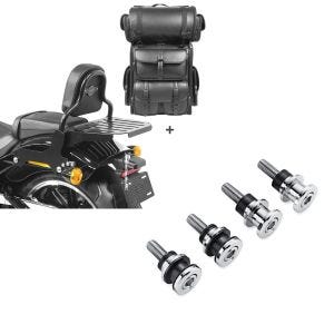 Set: Sissybar + Hecktasche LX für Harley Softail Low Rider / S 18-21 abnehmbar mit Gepäckträger Craftride CSS + Anbausatz Docking Hardware Kit für Harley-Davidson Softail 18-21 52300646 Craftride_1