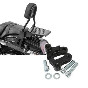 Set: Sissybar Harley Davidson Dyna Fat Bob 10-17 Craftride Fast Driver-M inkl. Gepäckträger schwarz + Tieferlegungskit 1,75" Zoll für Harley Dyna Fat Bob 08-17 Tieferlegung Craftride_1