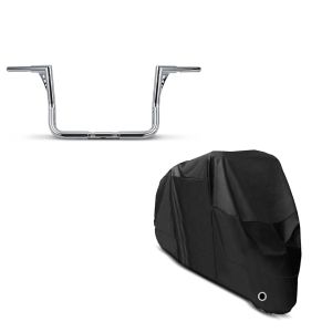 Set: Lenker Ape Hanger 12" für Harley Electra Glide Ultra Classic 89-20 chrom Craftride + Abdeckplane Harley Electra Glide Ultra Classic / Limited Craftride XXXXL in schwarz_1