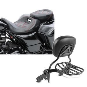 Set: Sitzbank für Harley Street Glide Special 15-21 Craftride RH3 schwarz-rot + Sissybar Harley Street Glide Special 15-21 Craftride Fast Driver-L Flex inkl. Gepäckträger schwarz_1