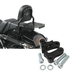 Set: Sissy Bar CSS Fix für Harley Dyna Fat Bob 10-17 mit Gepäckträger schwarz Craftride + Tieferlegungskit 1,75" Zoll für Harley Dyna Fat Bob 08-17 Tieferlegung Craftride_1