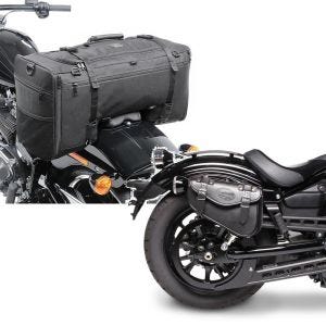Set: Hecktasche für Kawasaki Vulcan S / Café SQ1 Craftride 52l schwarz + Satteltasche Kawasaki Vulcan S / Café Craftride Arizona 3Ltr rechts in schwarz_1