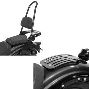 Set: Sissybar Yamaha XV 950 / R 14-20 Craftride Rider-XXL inkl. Gepäckträger schwarz + Gepäckträger für Yamaha XV 950 / R 14-20 Solo Rack L1 Gepäckbrücke Craftride_1