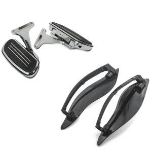 Set: Beifahrer Trittbretter + Halter CF2S für Harley Street Glide Special 15-21 Craftride + Seitlicher Windabweiser für Harley-Davidson Touring 14-21 schwarz Craftride_1