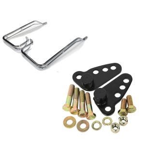 Set: Satteltaschen Schutzbügel für Harley Davidson Road King 09-13 Craftride chrom + Tieferlegungskit 1-3" für Harley Road King 02-17 Tieferlegung Craftride_1