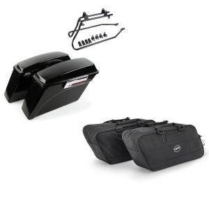 Set: Seitenkoffer für Harley Davidson Heritage Softail Classic 88-17 Craftride inkl. Kofferträger schwarz + Koffer Innentaschen für Harley Heritage Softail Classic / 114 BG1 Craftride Paar_1