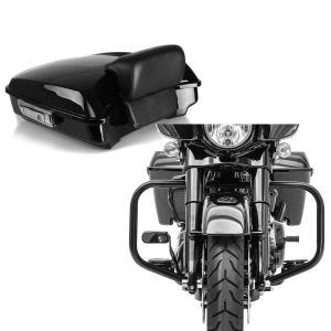 Set: Top Case Razor für Harley Davidson Street Glide 14-21 Craftride + Sturzbügel für Harley Davidson Street Glide 09-21 Craftride TR2 schwarz_1