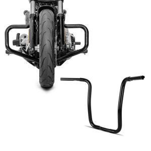 Set: Motorrad Sturzbügel Craftride Mustache Harley Davidson Softail 18-21 in schwarz + Lenker Ape Hanger Classic 18" für Harley Softail Street Bob schwarz Craftride_1