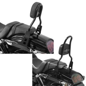 Set: Sissybar Harley Davidson Dyna Fat Bob 10-17 Craftride Fast Driver-M schwarz + Sissy Bar CSM Fix für Harley Dyna Fat Bob 10-17 schwarz Craftride_1