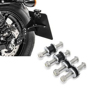 Set: Seitlicher Kennzeichenhalter für Harley Sportster 883 Iron 09-20 Craftride schwarz + Docking Hardware Kit für Harley Davidson Sportster 883 Iron 09-20 Craftride Anbausatz_1