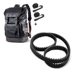 Set: Rucksack für Harley Davidson Sportster 883 / Custom Craftride RL3 schwarz + Zahnriemen für Harley Davidson Sportster XL 883 04-06 Antriebsriemen Craftride ZR2_1
