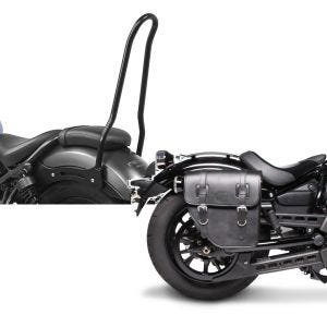 Set: Sissybar für Honda Rebel 500 17-21 Craftride Tampa schwarz + Satteltasche Honda Rebel 500 Texas Craftride 10Ltr rechts in schwarz_1