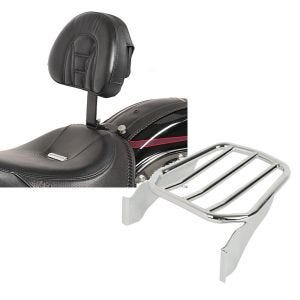 Set: Fahrer Rückenlehne Tech für Harley Fat Boy 07-17 Craftride + Gepäckträger für Harley-Davidson Softail 06-17 chrom Craftride_1