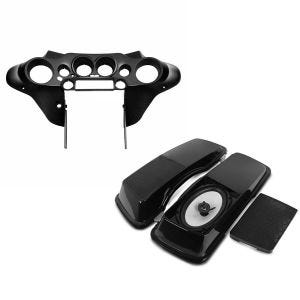 Set: Innenverkleidung Batwing für Harley Electra Glide Ultra Classic 96-13 schwarz glänzend Craftride + Koffer-Deckel mit Lautsprecher für Harley Electra Glide Ultra Classic 94-13 Craftride_1
