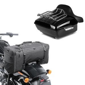 Set: Topcase King OLR für Harley Fat Boy / 114 schwarz Craftride + Hecktasche für Harley Fat Boy / 114 SQ1 Craftride 52l schwarz_1