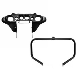 Set: Innenverkleidung Batwing für Harley Electra Glide Ultra Classic 96-13 schwarz glänzend Craftride + Sturzbügel für Harley Davidson Electra Glide Ultra Classic 97-08 Craftride TR1 schwarz_1